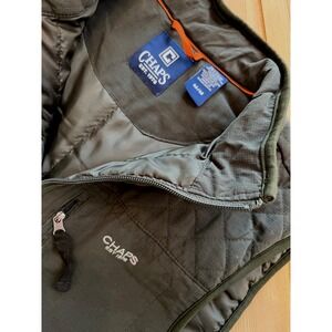 Chaps Mens Quilted Ripstop Vest Dark Green Full Zip Pockets Size Medium